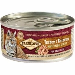 12 X 100 G Carnilove Nassfutter Mit Pute & Rentier Für Ausgewachsene Katzen - Getreide- Und Kartoffelfrei