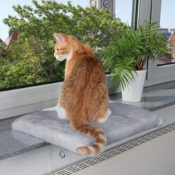 Trixie Liegeregal Bett Für Fensterbänke 51 X 36 Cm - Hellgrau -Deutschland Mieze Futter Verkaufs-Shop CosyPlace20liggehylde p