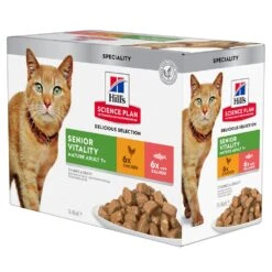 Deutschland Mieze Futter Verkaufs-Shop 13 Hills Katzenfutter Ab 7 Jahren In Sauce Mit Huhn Und Lachs 12 X 85 G