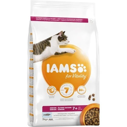 3 Kg Iams CAT Vitality Senior Ocean Fish Katzenfutter - Ab 7 Jahren + 3 3 Kg Iams CAT Vitality Senior Ocean Fish Katzenfutter - Ab 7 Jahren +
