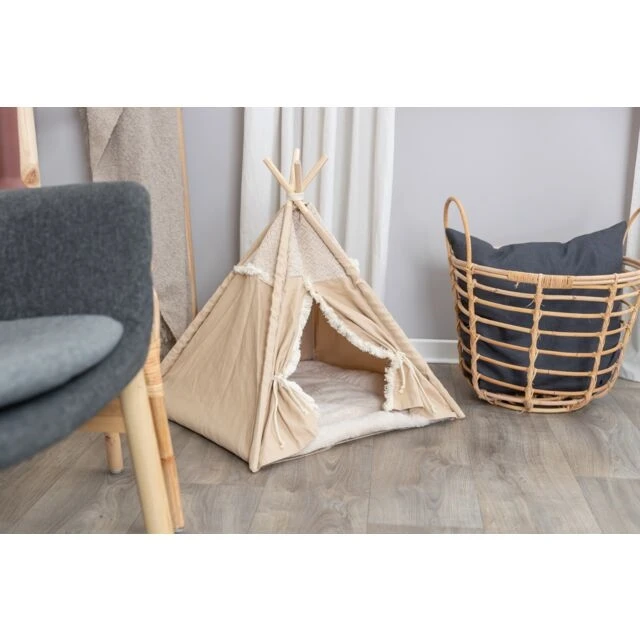 Trixie Boho Tipi Für Katzen 55 X 65 X 55 Cm - Beige 8 Trixie Boho Tipi Für Katzen 55 X 65 X 55 Cm - Beige – Bild 6
